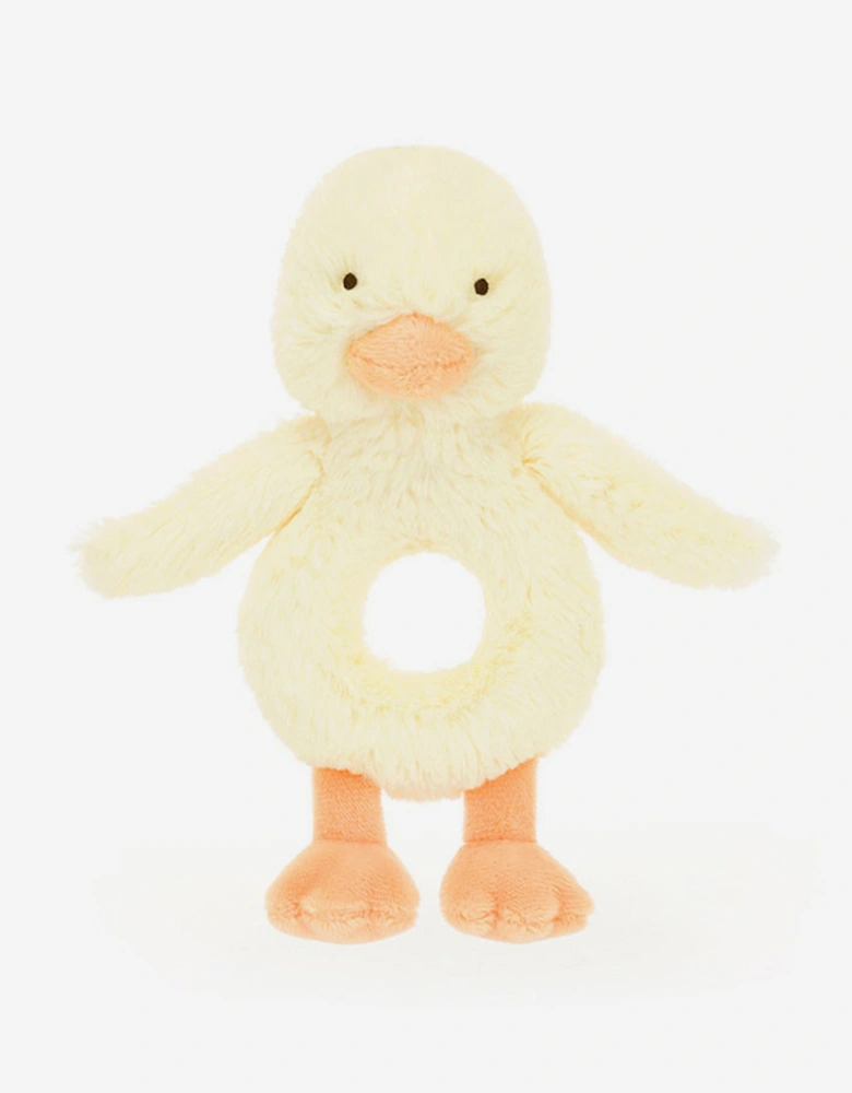 Bashful Duckling Ring Rattle in Yellow (18cm)