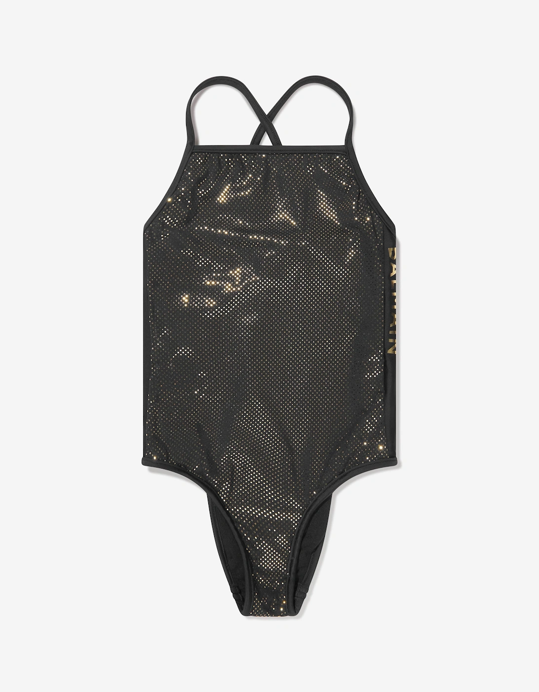 Girls Logo Swimsuit in Black, 5 of 4