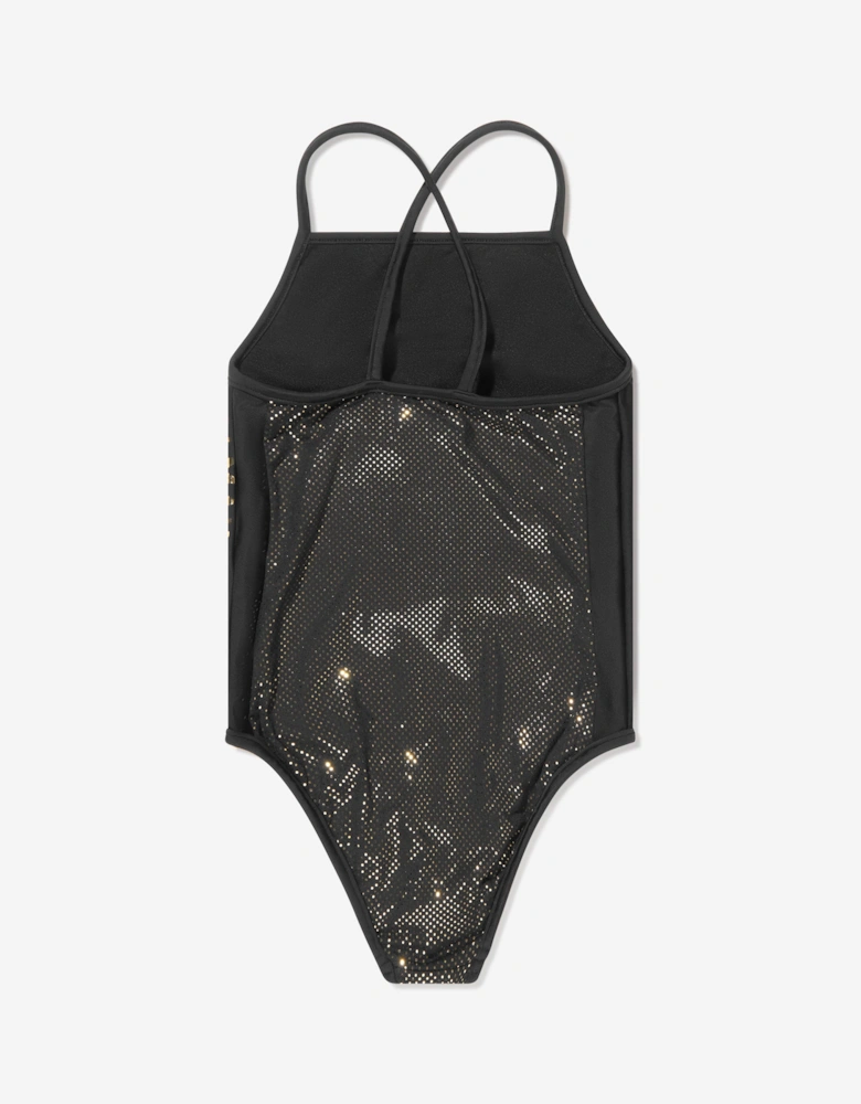 Girls Logo Swimsuit in Black