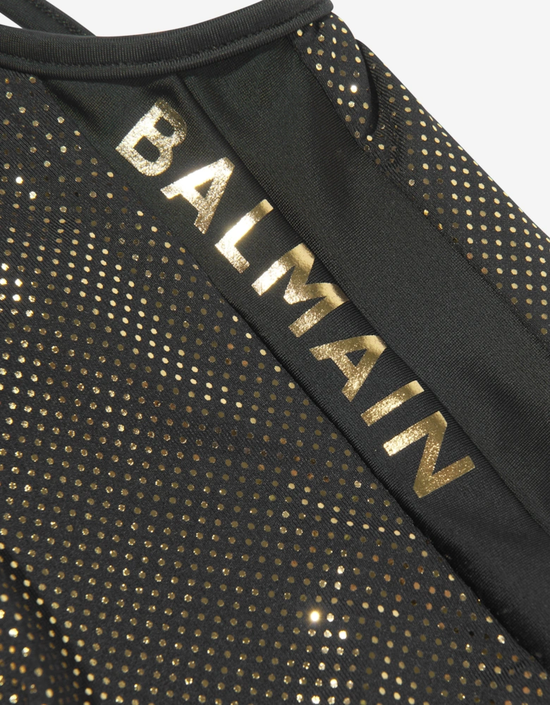 Girls Logo Swimsuit in Black