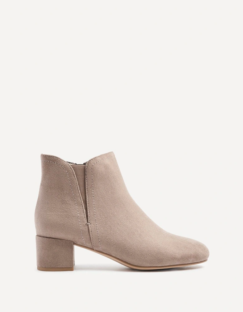 Manor Mocha Faux Suede Block Heeled Ankle Boot