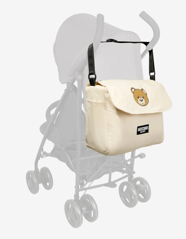 Baby Teddy Bear Logo Changing Bag in Beige (39cm)