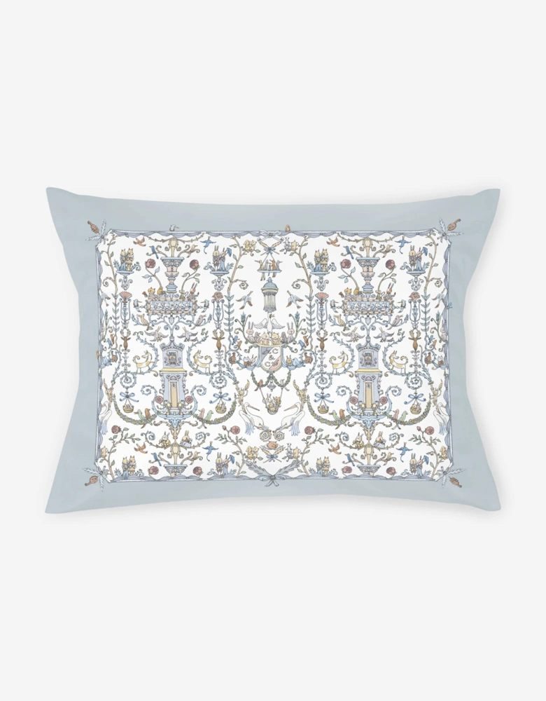 Baby Satin Toile De Jouy & Caitlin Wilson Cushion Cover in Blue (40 cm x 30 cm)