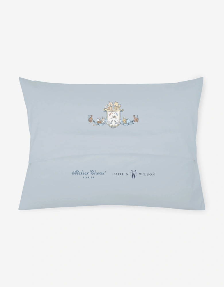 Baby Satin Toile De Jouy & Caitlin Wilson Cushion Cover in Blue (40 cm x 30 cm)