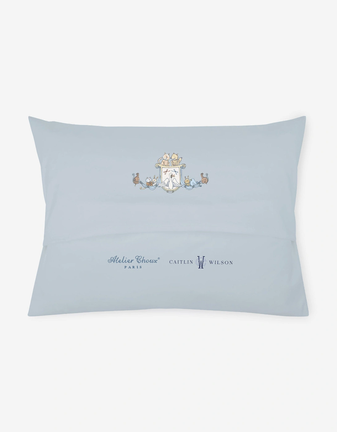 Baby Satin Toile De Jouy & Caitlin Wilson Cushion Cover in Blue (40 cm x 30 cm)