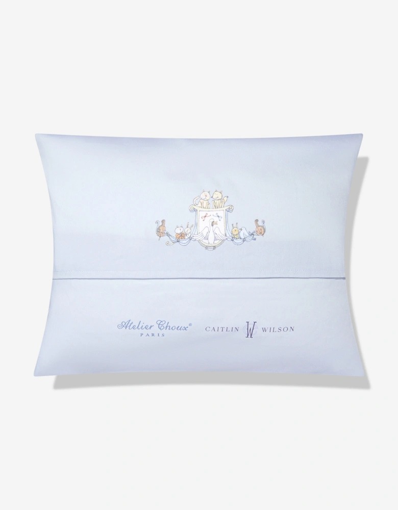 Baby Satin Toile De Jouy & Caitlin Wilson Cushion Cover in Blue (40 cm x 30 cm)
