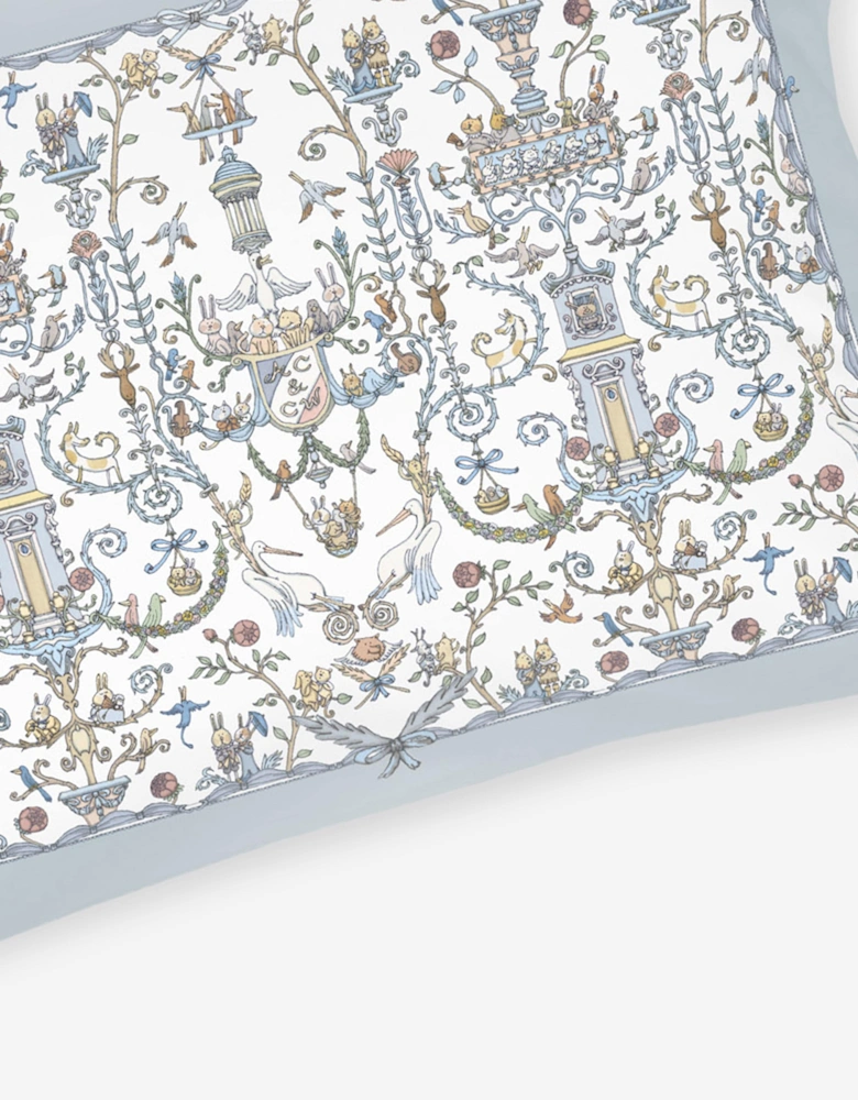 Baby Satin Toile De Jouy & Caitlin Wilson Cushion Cover in Blue (40 cm x 30 cm)