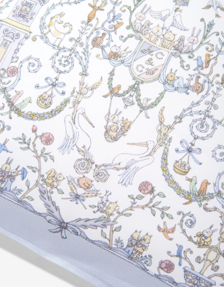 Baby Satin Toile De Jouy & Caitlin Wilson Cushion Cover in Blue (40 cm x 30 cm)