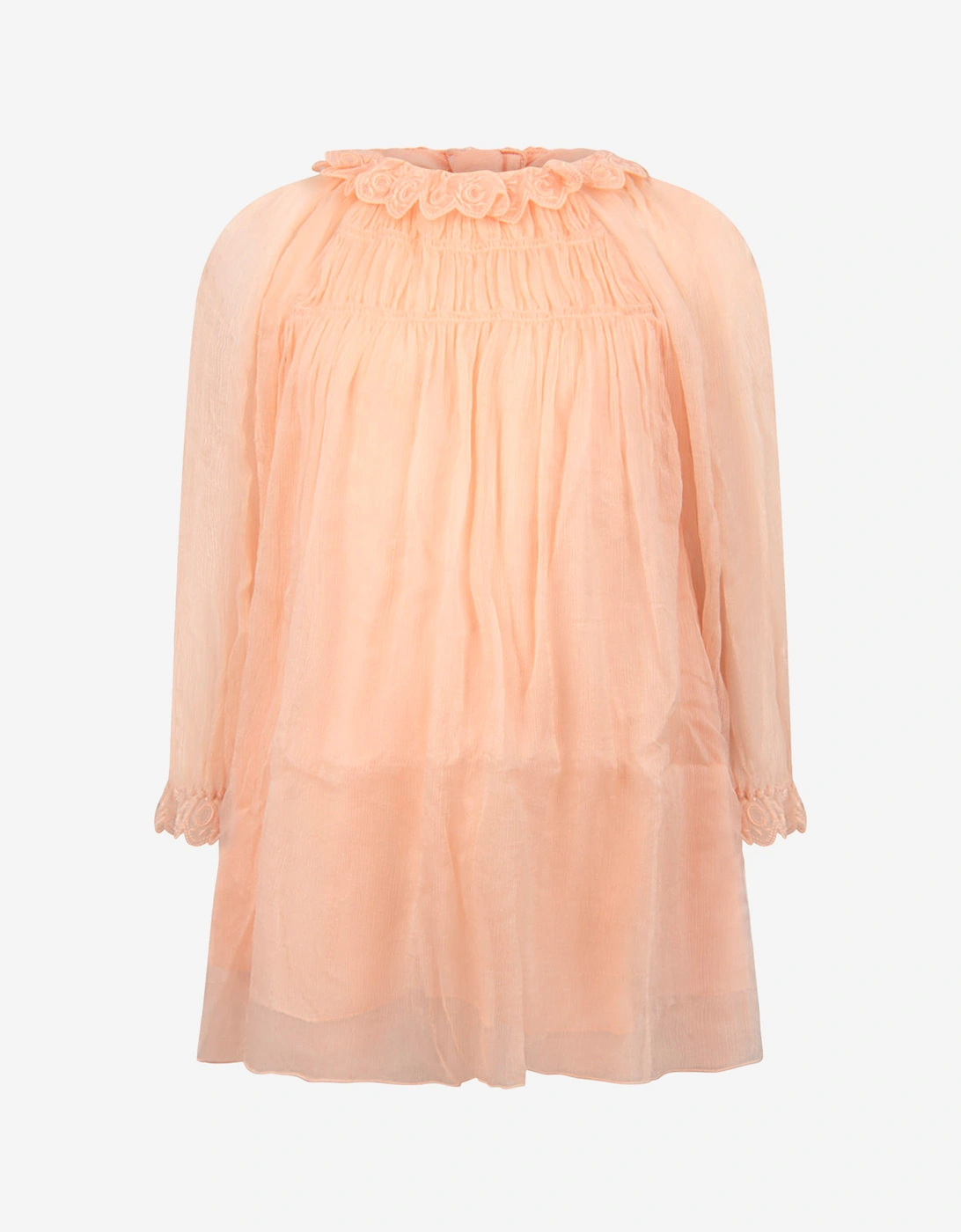 Chloe Girls Light Pink Silk Dress, 9 of 8