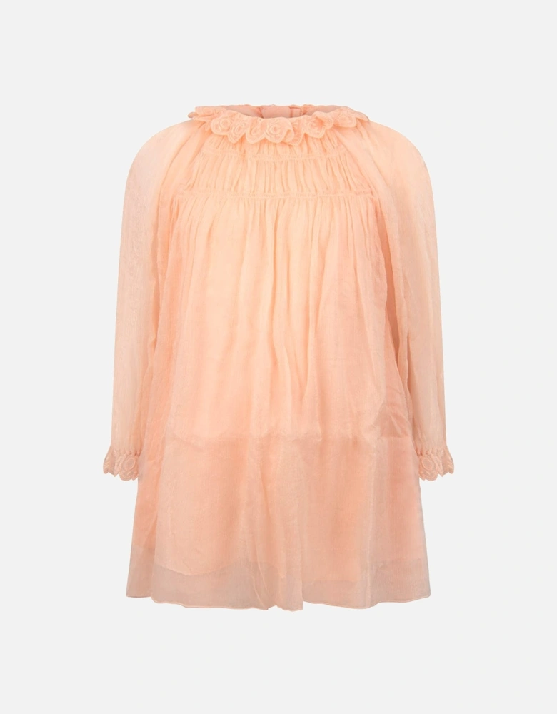 Chloe Girls Light Pink Silk Dress