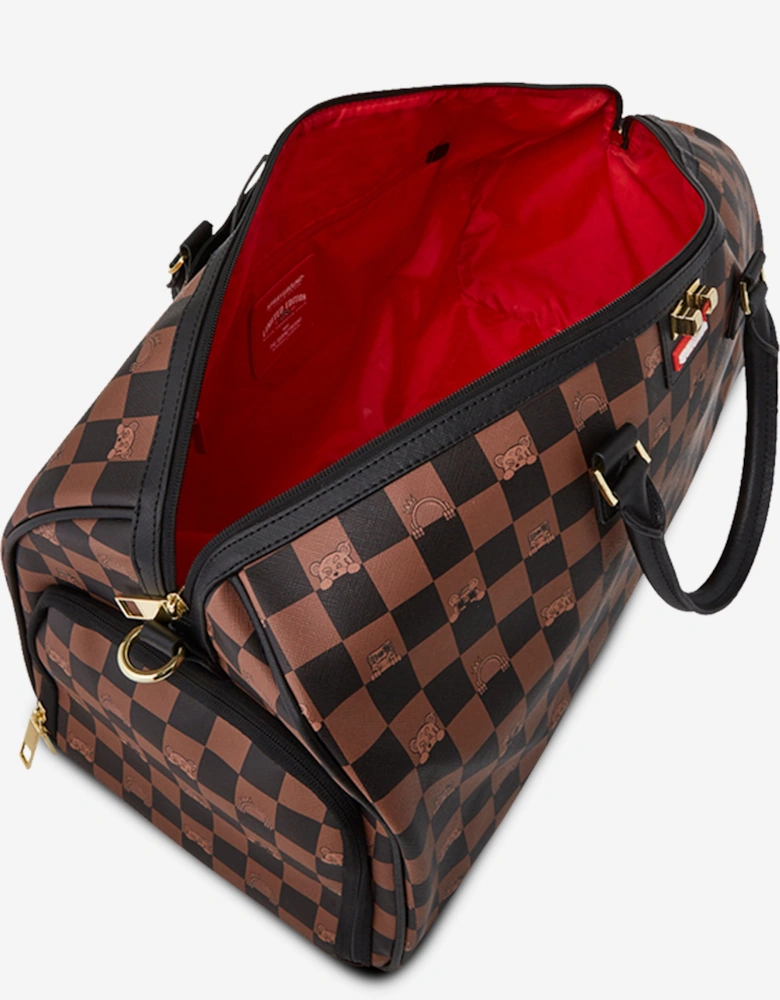 Kids Peeking Character Check Emperor Duffle Bag in Brown (51cm)