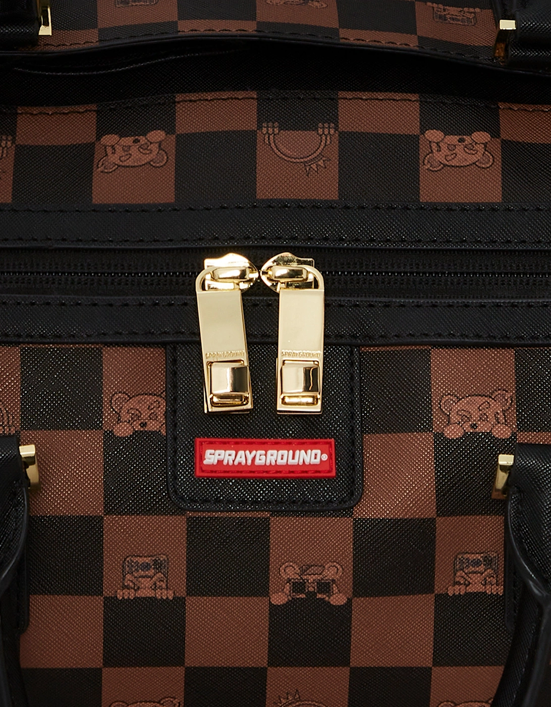 Kids Peeking Character Check Emperor Duffle Bag in Brown (51cm)
