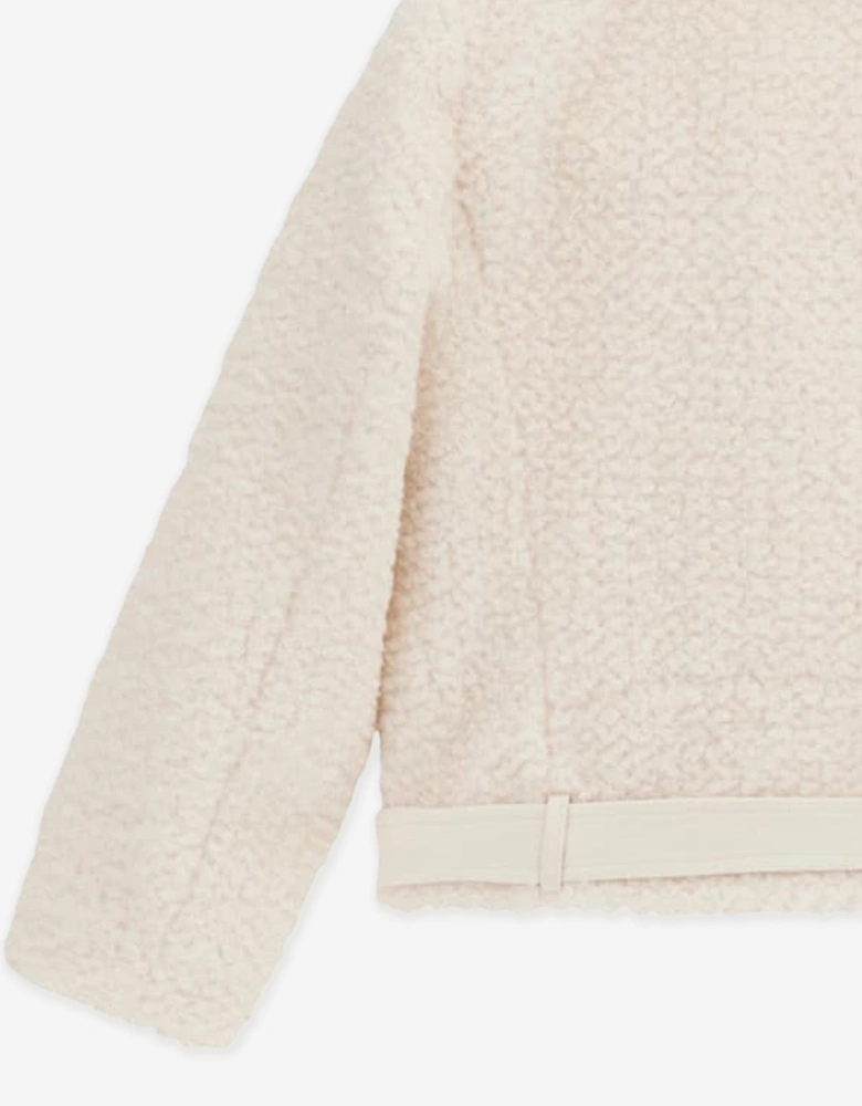 Girls Faux Fur Jacket in Ivory