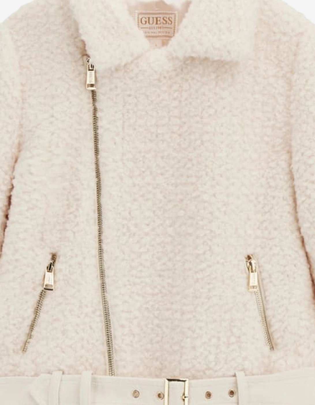 Girls Faux Fur Jacket in Ivory