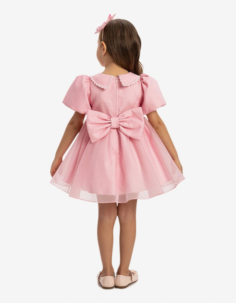 Baby Girls Pearl Detail Dress with Headband in Pink