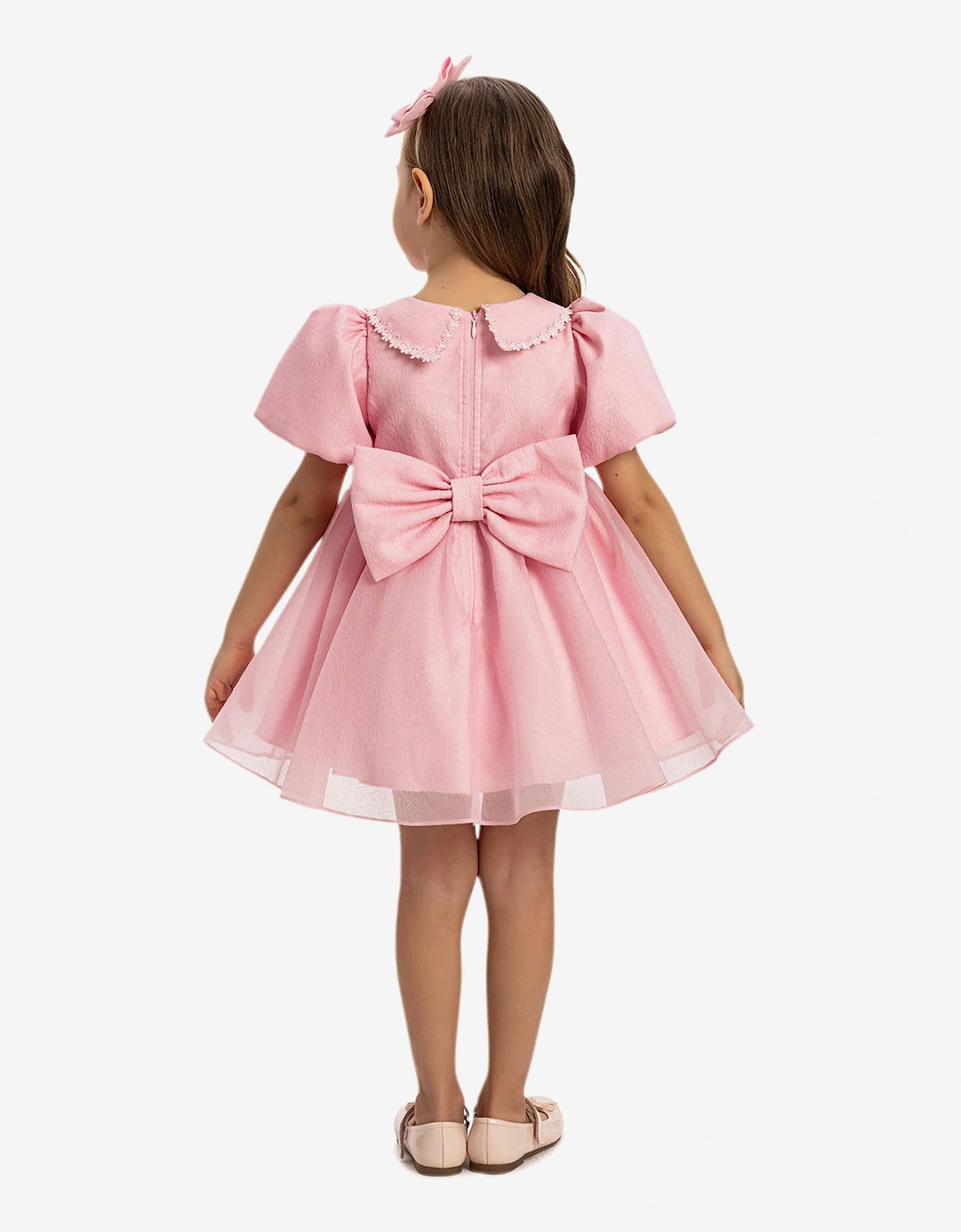Baby Girls Pearl Detail Dress with Headband in Pink