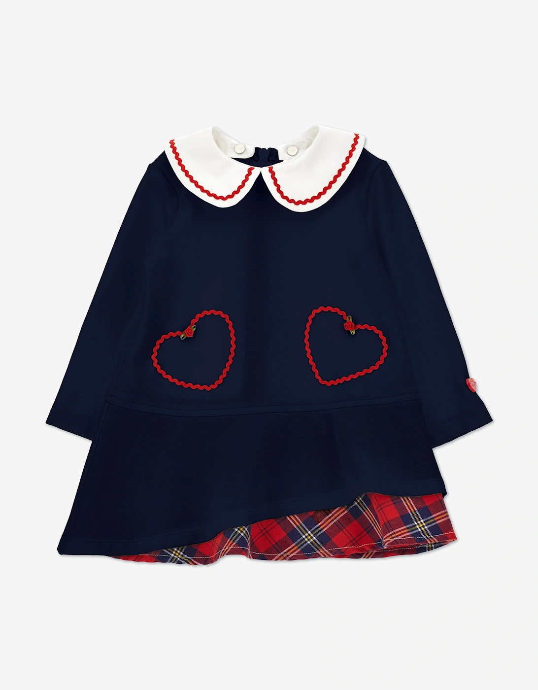 Baby Girls Tartan Milano Dress in Navy, 5 of 4