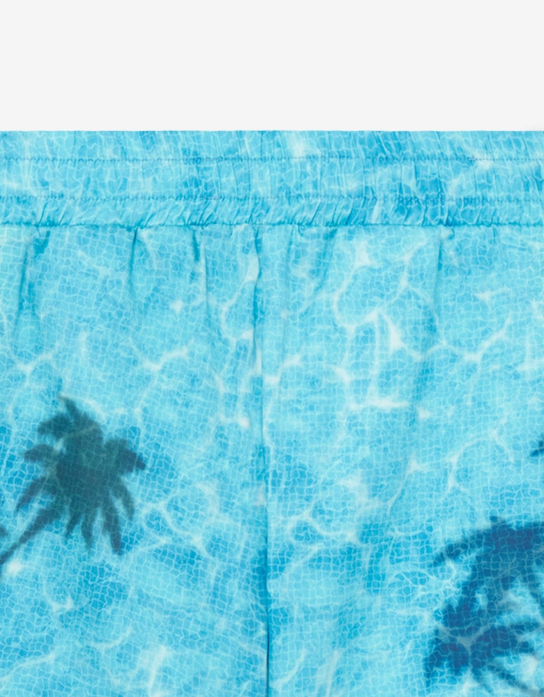 Boys Caustics Emblem Drawstring Shorts in Blue