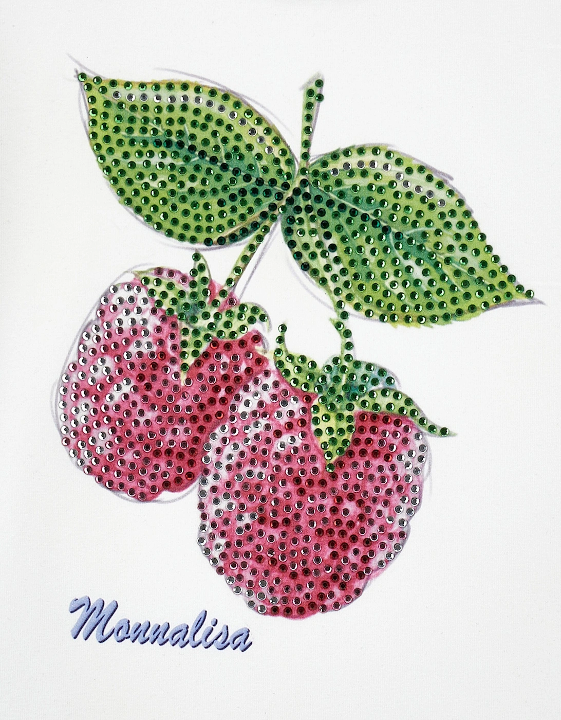 Girls Diamante Raspberries T-Shirt in White