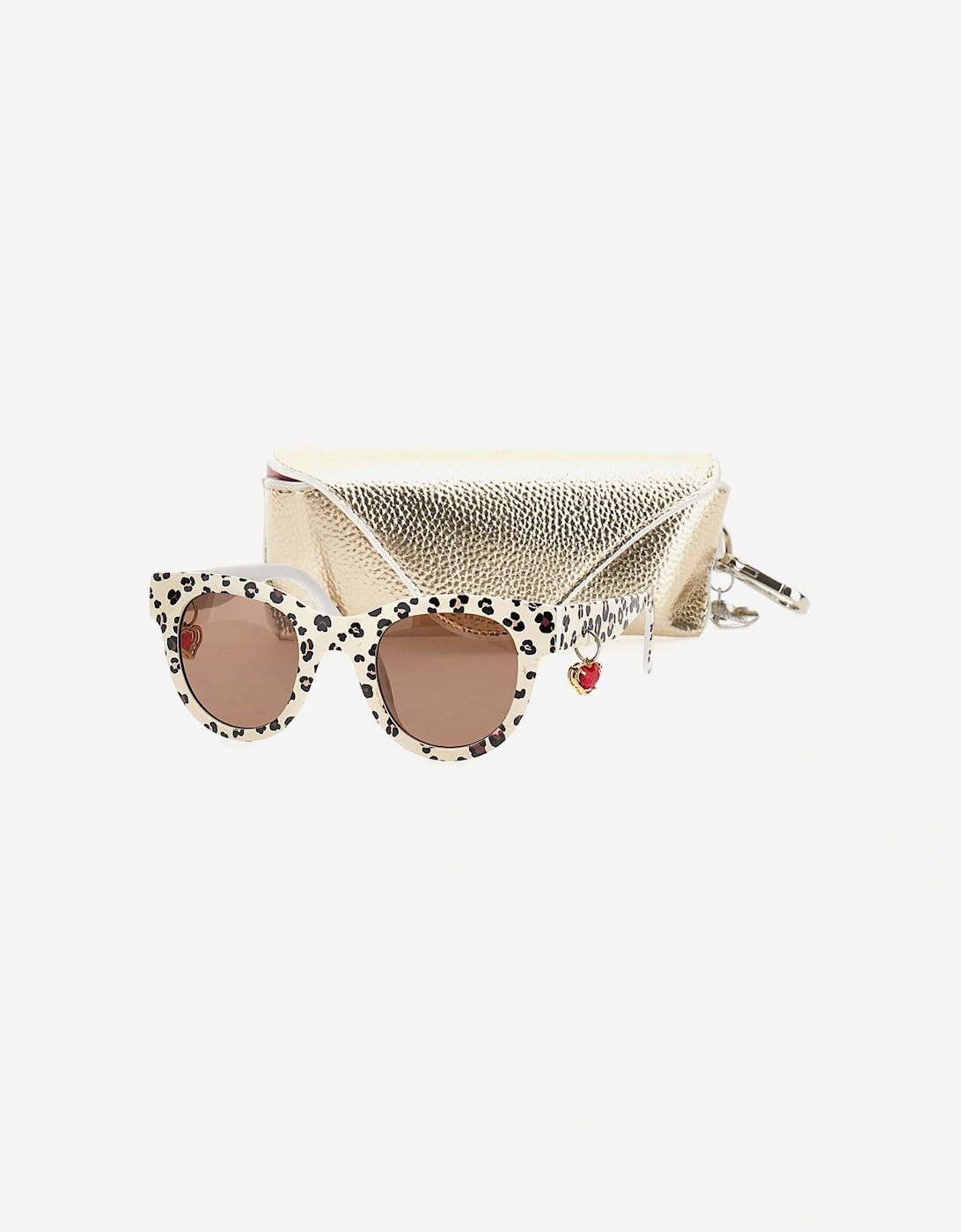 Girls Leopard Sunglasses With Case in Multicolour