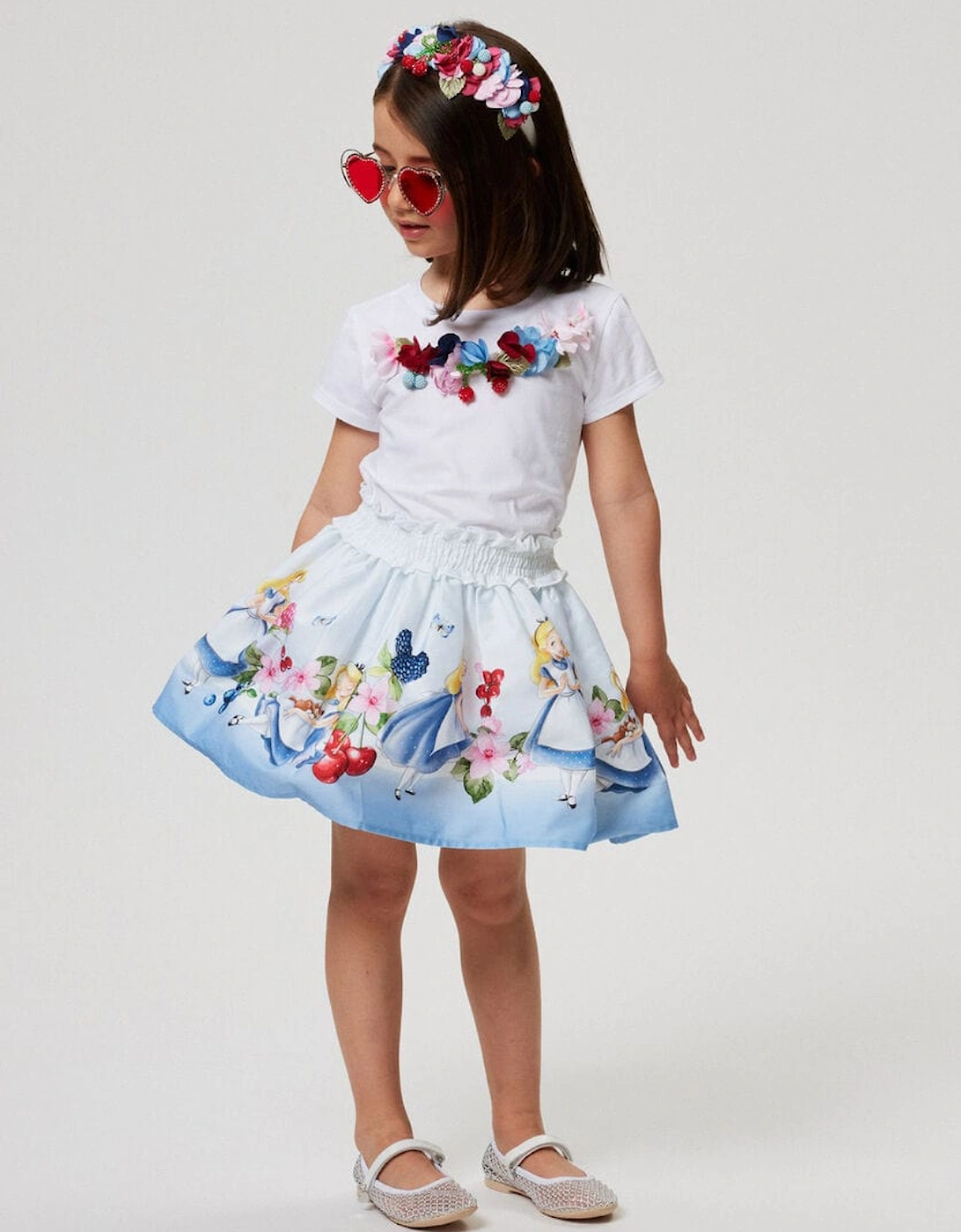 Girls Alice In Wonderland Skirt in Blue