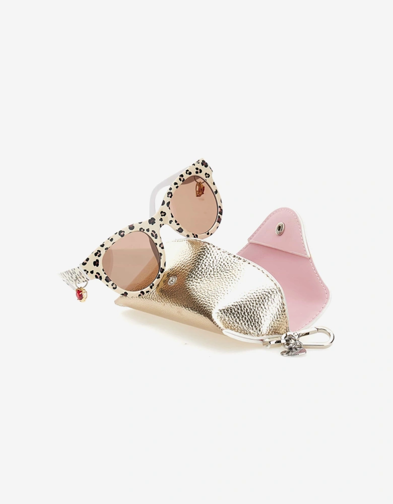 Girls Leopard Sunglasses With Case in Multicolour