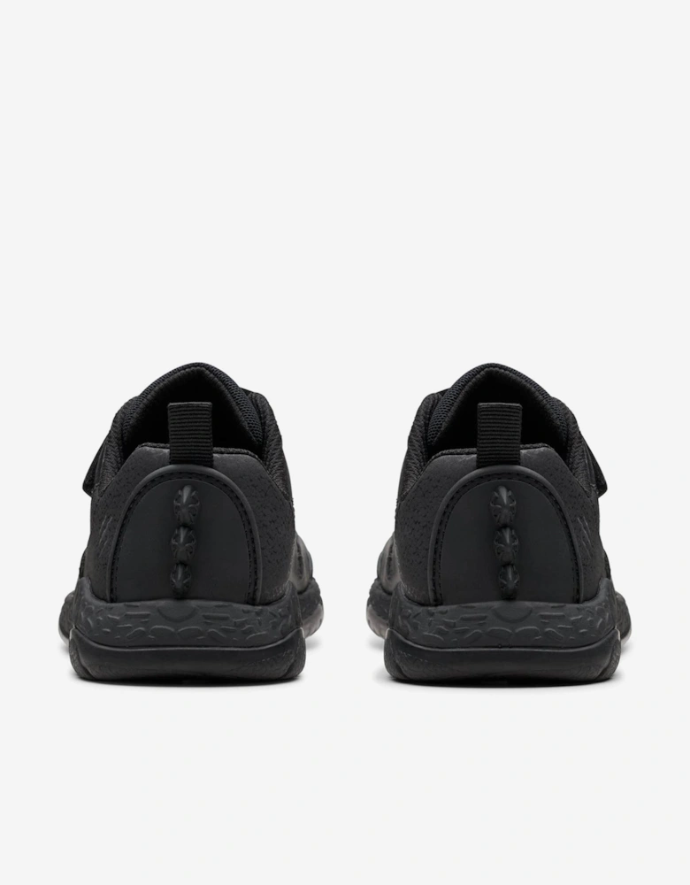 Boys Leather Steggy2 Pace Trainers in Black