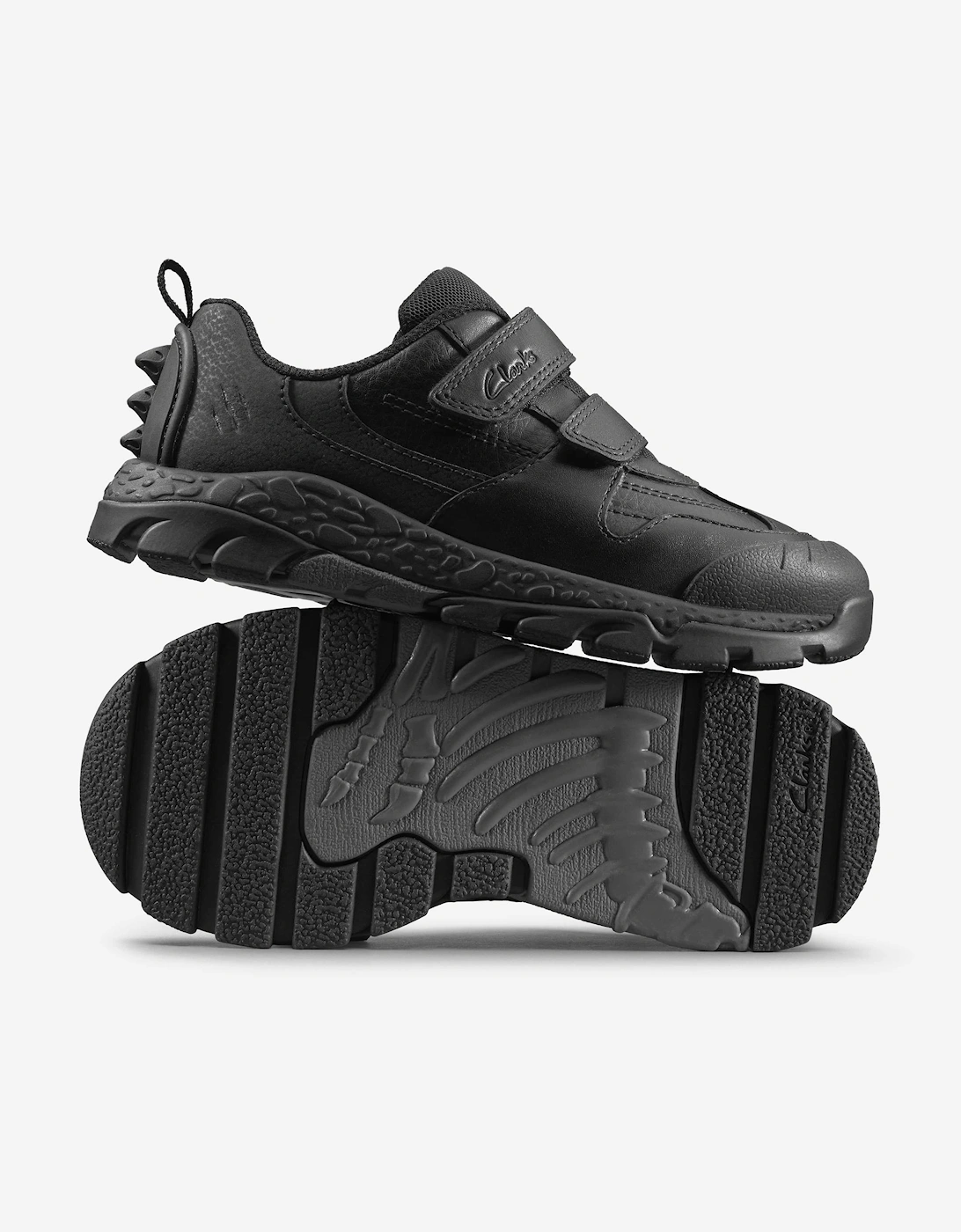Boys Leather Steggy2 Pace Trainers in Black