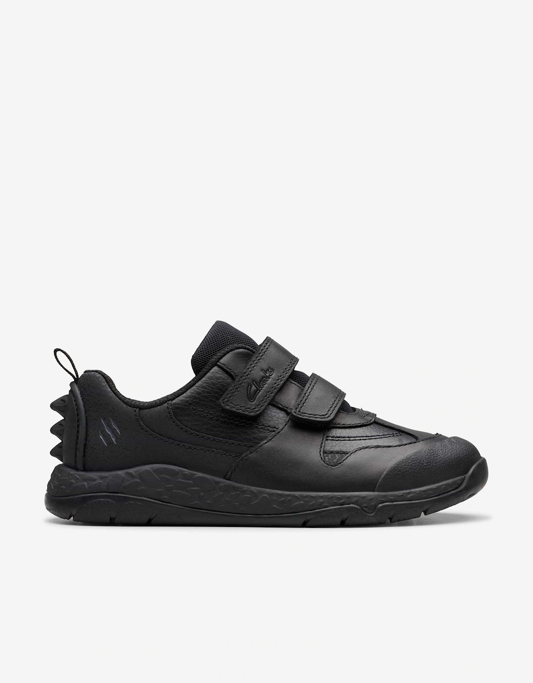 Boys Leather Steggy2 Pace Trainers in Black, 5 of 4