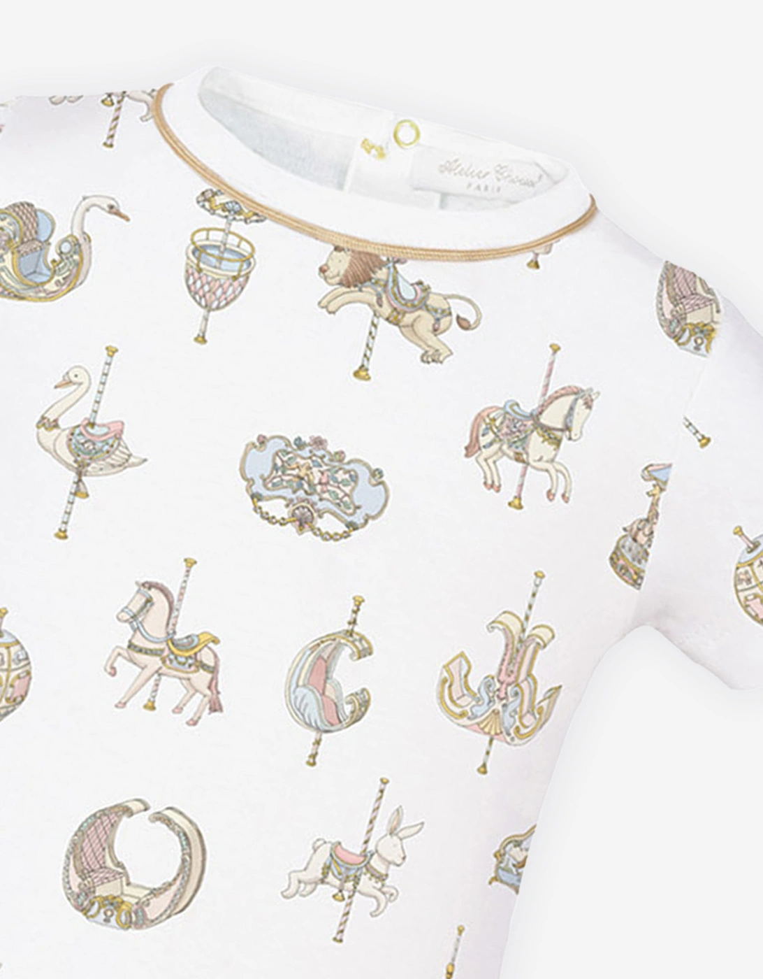 Baby Carousel Onesie in White