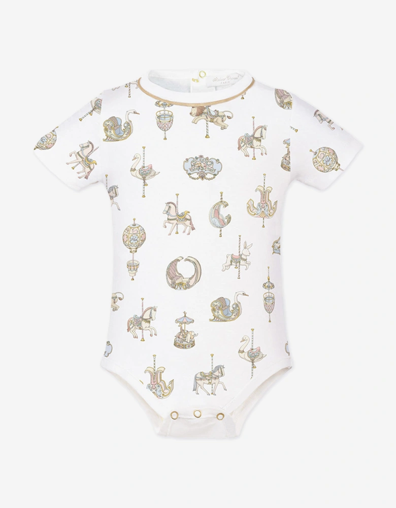 Baby Carousel Onesie in White