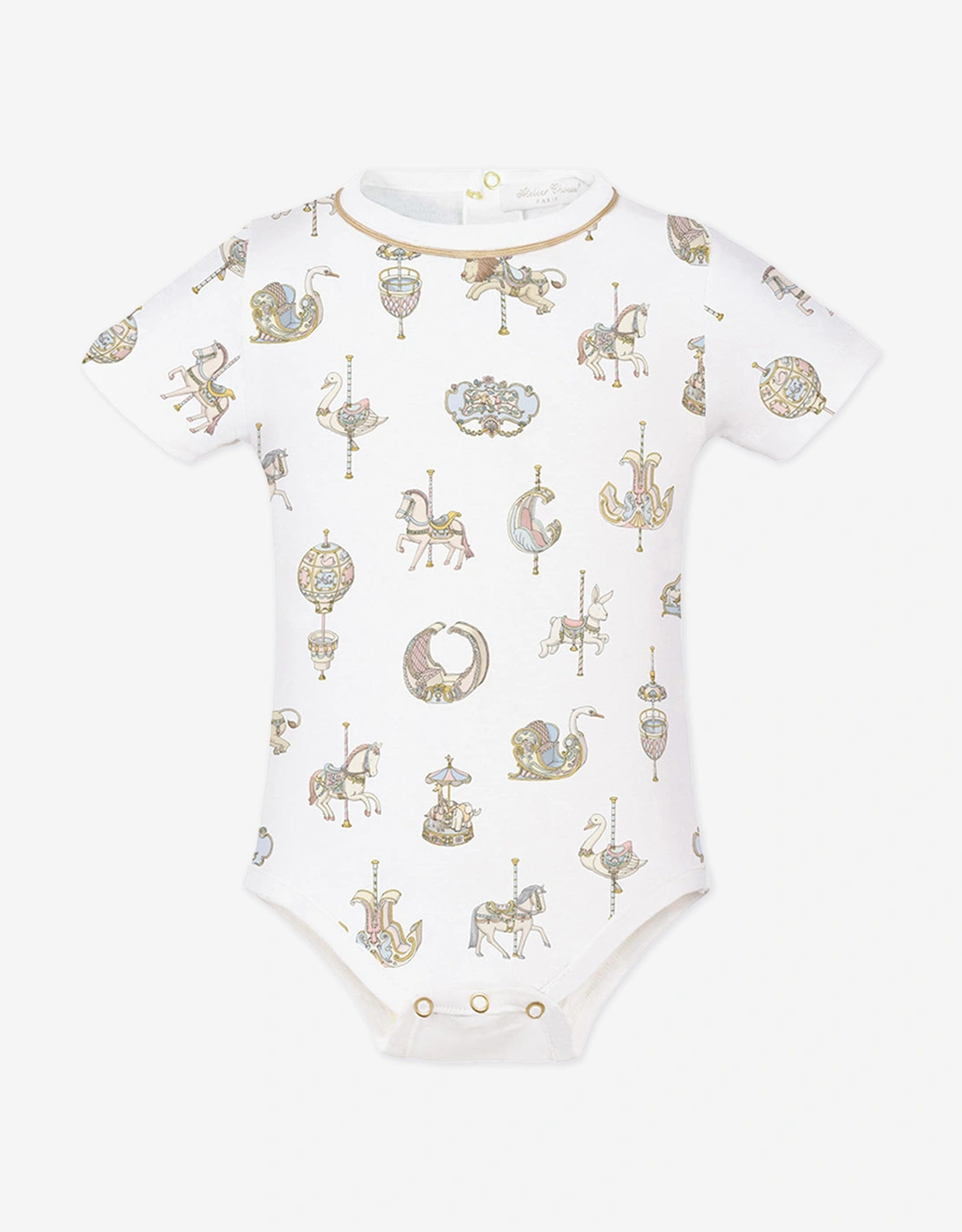 Baby Carousel Onesie in White, 5 of 4