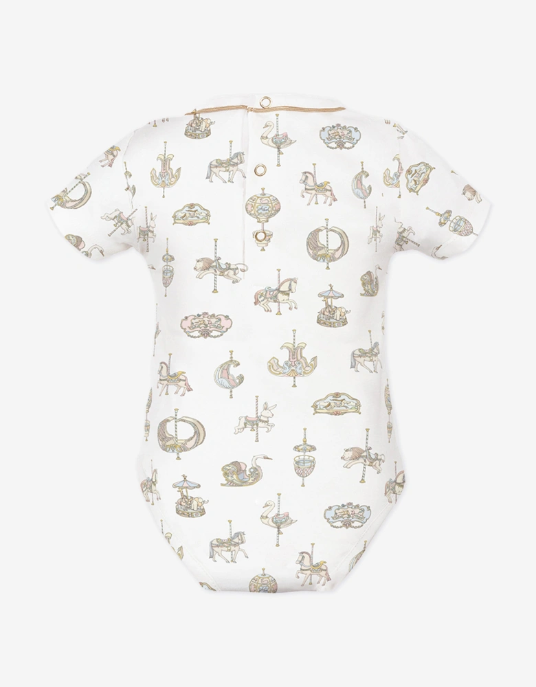 Baby Carousel Onesie in White