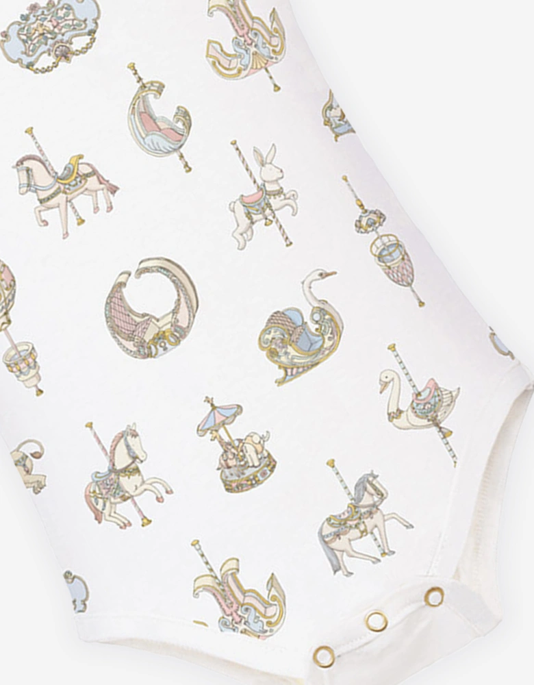 Baby Carousel Onesie in White