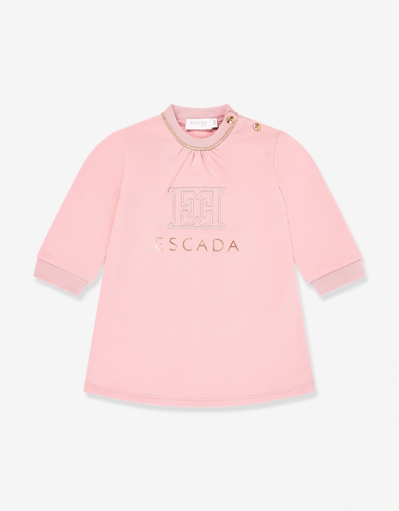 Baby Girls Logo Sweater Dress in Pink