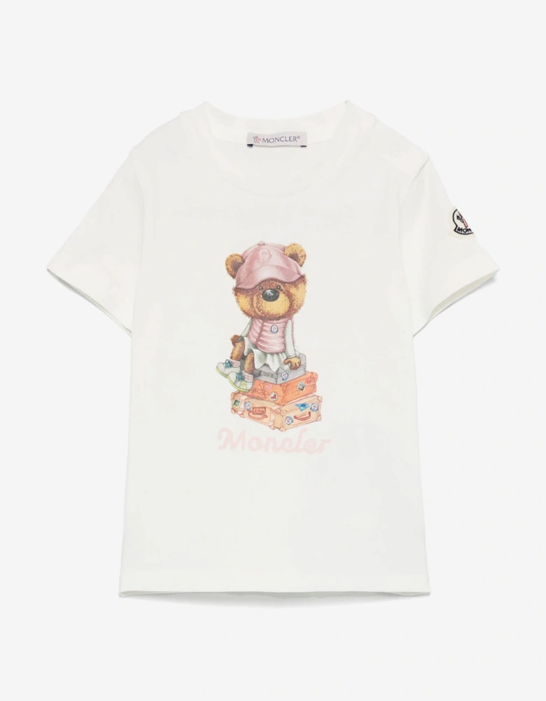 Baby Girls Bear T-Shirt in Ivory