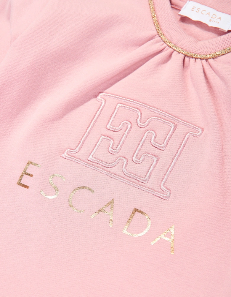 Baby Girls Logo Sweater Dress in Pink