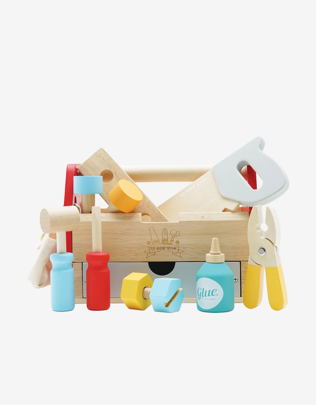 Le Toy Van Le Toy Van Tool Box & Wooden Tools-11 Accessories (W:216 D:135 H:155mm) - Multi