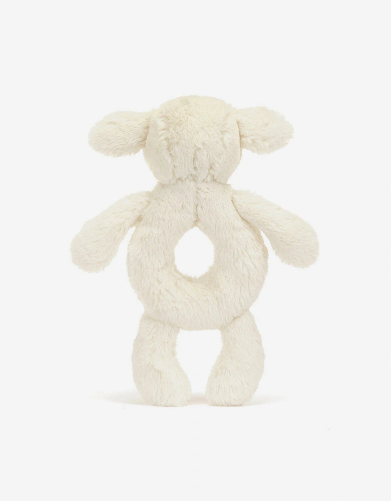 Bashful Lamb Ring Rattle in Ivory (18cm)