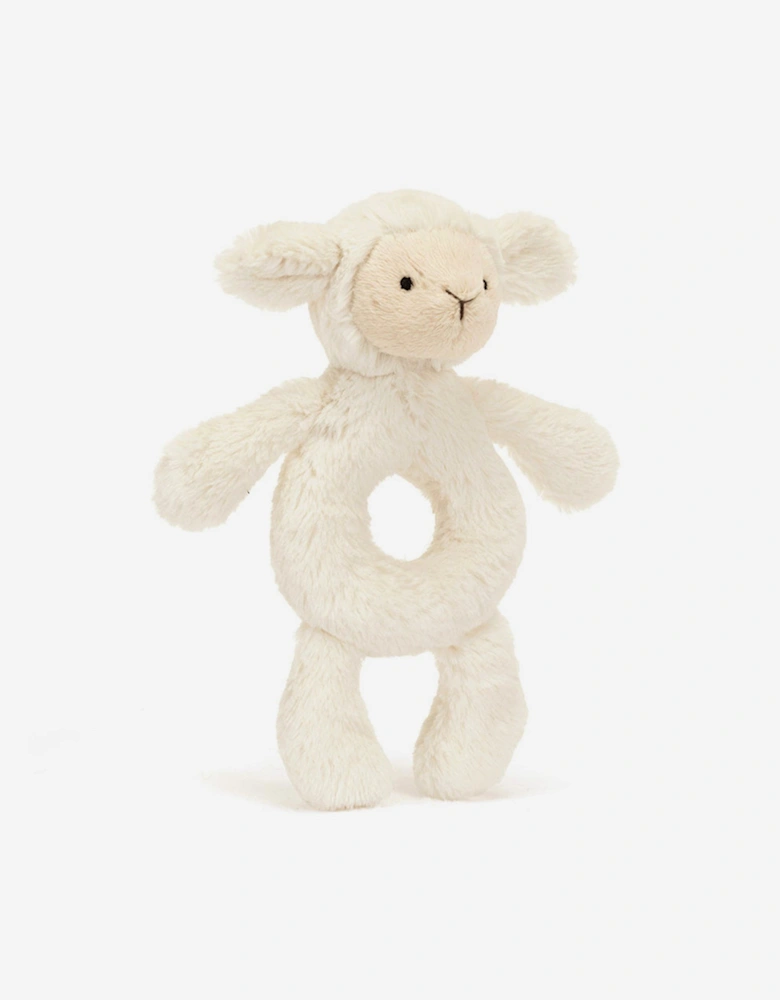 Bashful Lamb Ring Rattle in Ivory (18cm)