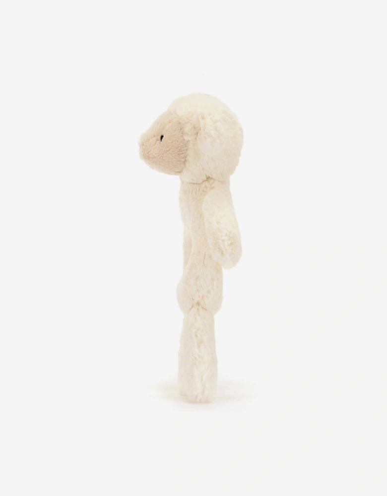 Bashful Lamb Ring Rattle in Ivory (18cm)