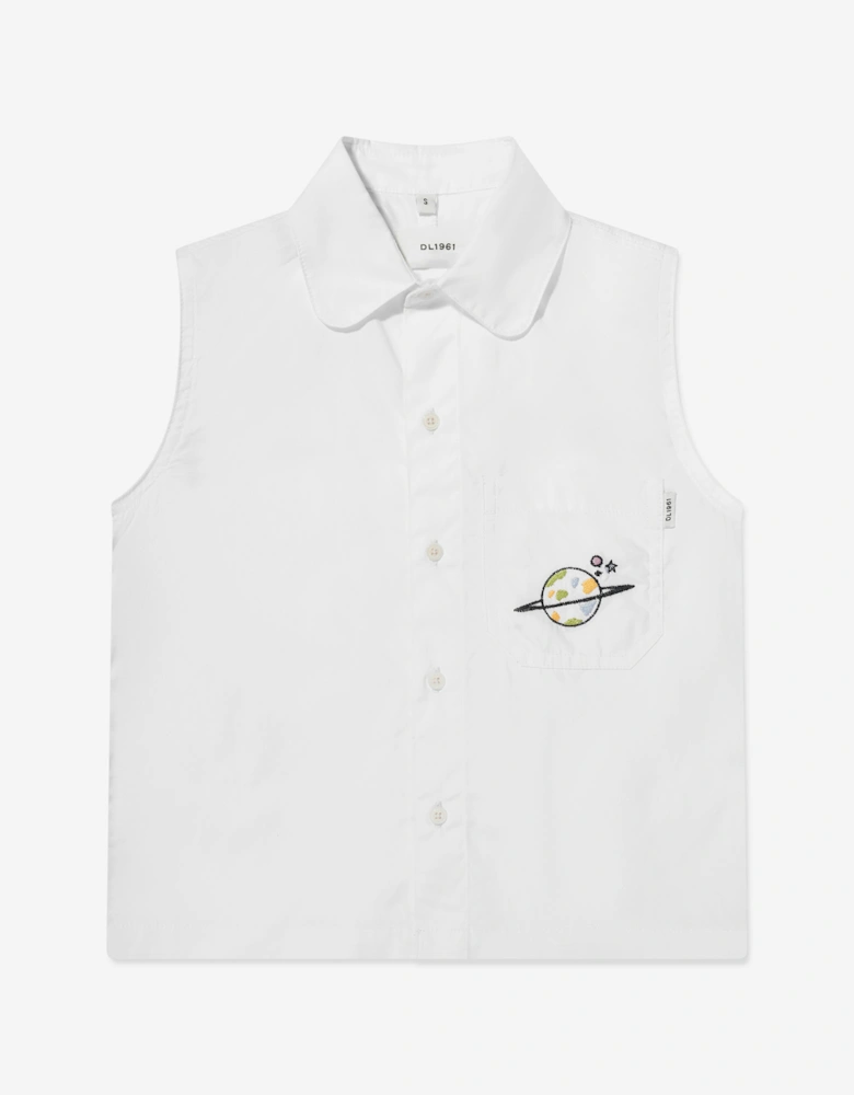 Girls Simona Sleeveless Shirt in White