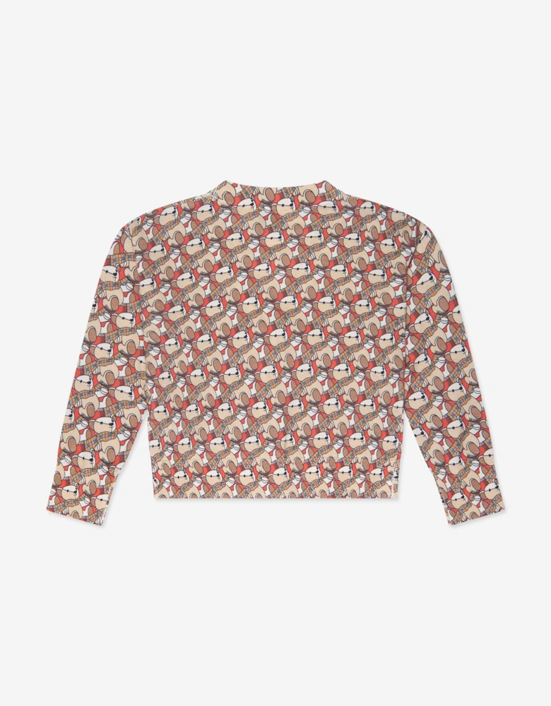 Girls Nicolette Bears Cardigan in Beige