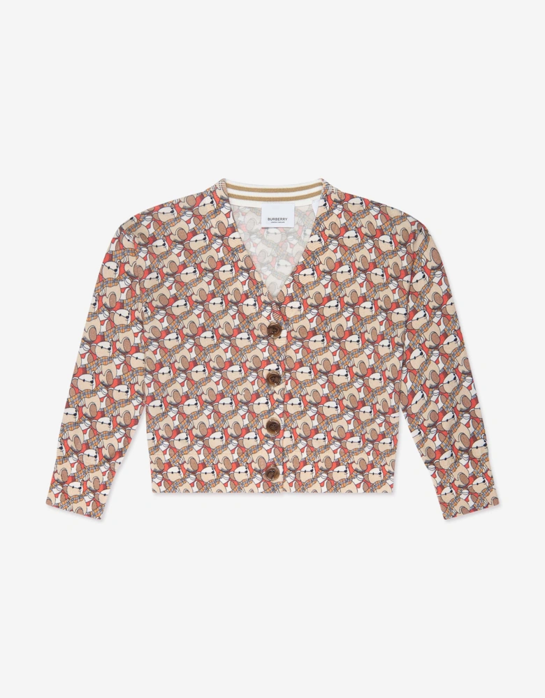 Girls Nicolette Bears Cardigan in Beige