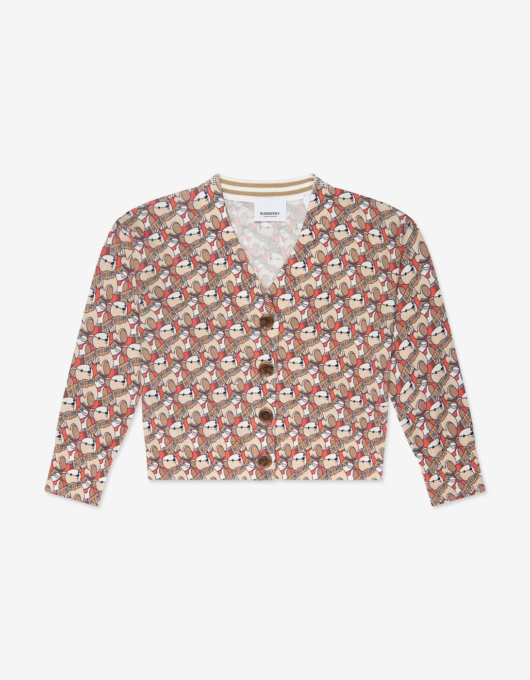 Girls Nicolette Bears Cardigan in Beige, 5 of 4