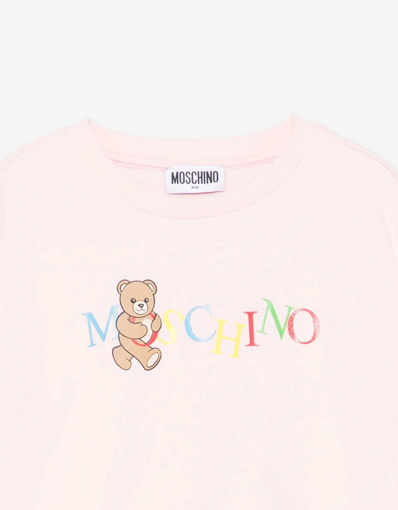 Girls Teddy Bear Logo Sweatshirt in Pink