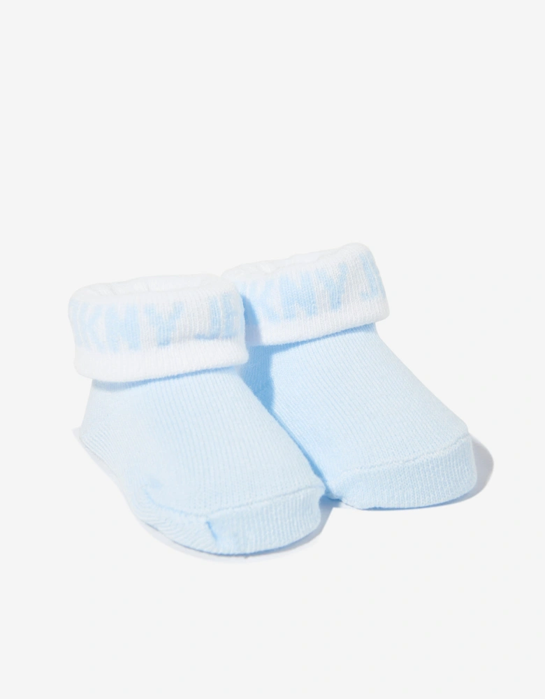 Baby Boys Bib and Socks Set in Blue