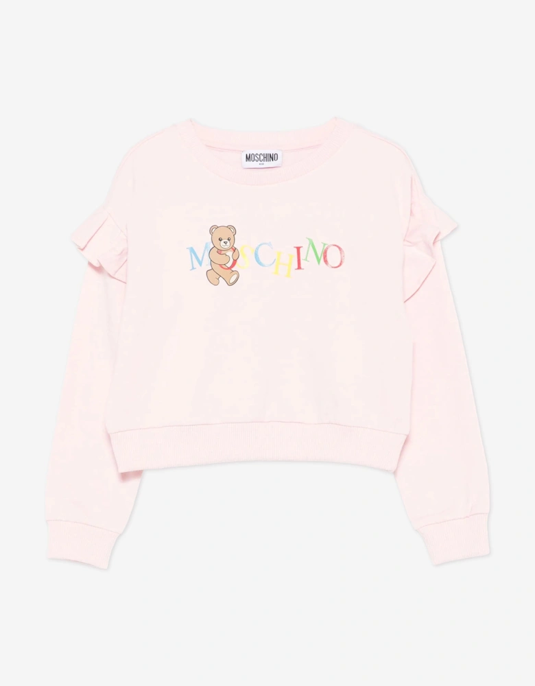 Girls Teddy Bear Logo Sweatshirt in Pink