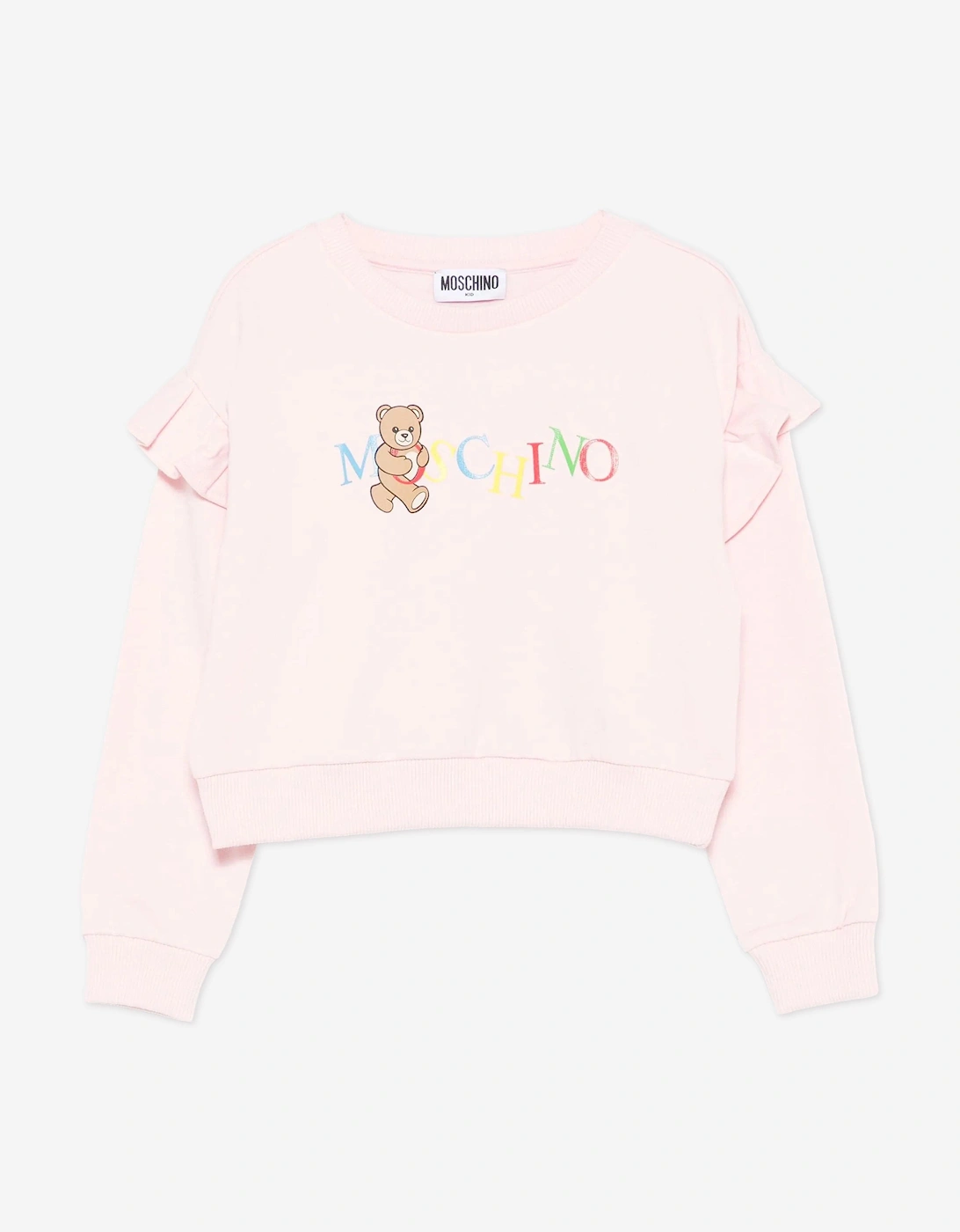 Girls Teddy Bear Logo Sweatshirt in Pink, 5 of 4