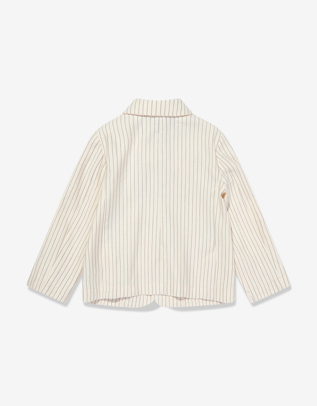 Baby Boys Striped Linen Jacket in Ivory